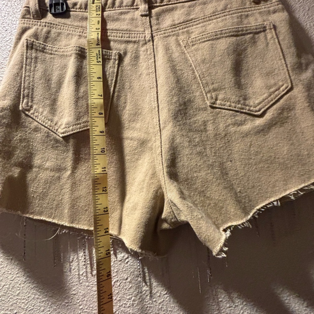 Bluebell Collection Tan Jean Shorts Distressed High-Waisted - Picture 11 of 11